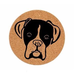 Boxer Dog Laser Engraved Trivet Heat Resistant Cork Pet Owner Kitchen Gift